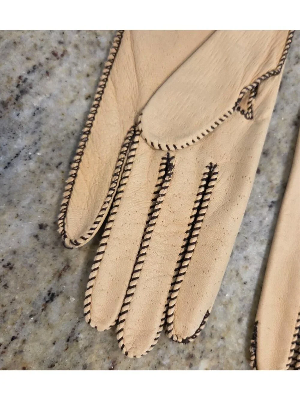 Vtg Women Sz XS S Gold Tan Soft Leather Formal 10.5